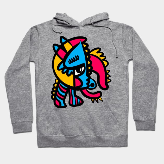 Aztec Pop Art Graffiti Creature Hoodie by signorino